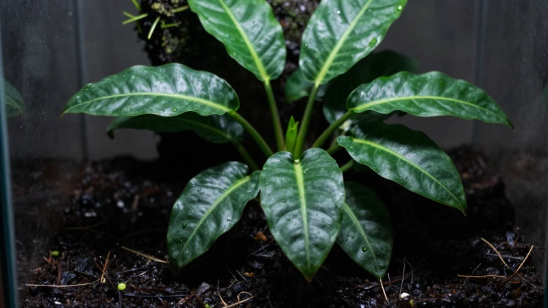 Alocasia amazónica en terrario