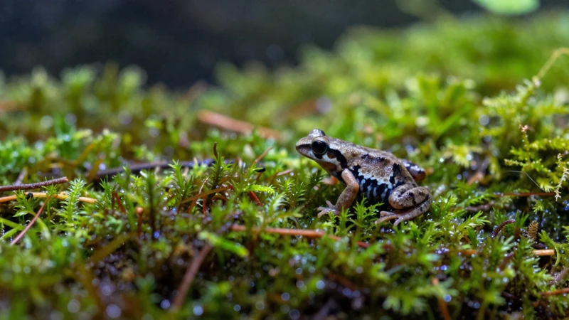 Macro fotografía de un ecosistema húmedo