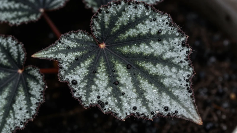 Detalle macro de moho en planta húmeda