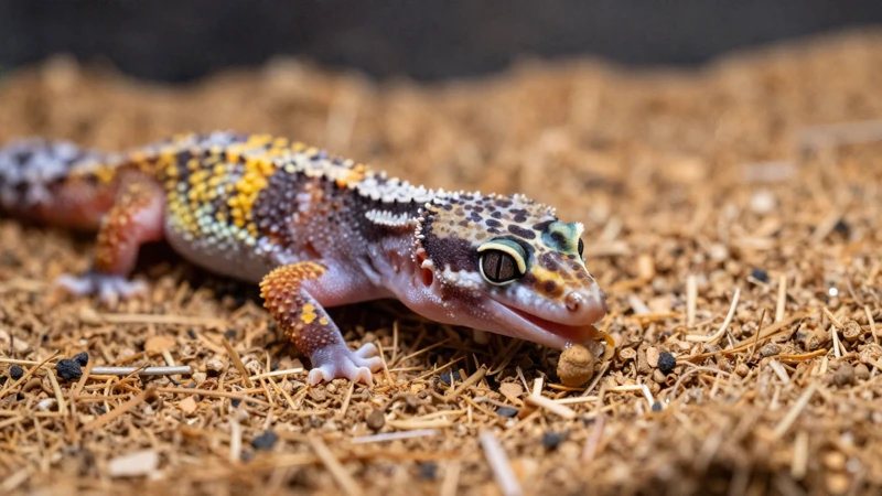 Alimentar al gecko requiere un sustrato limpio