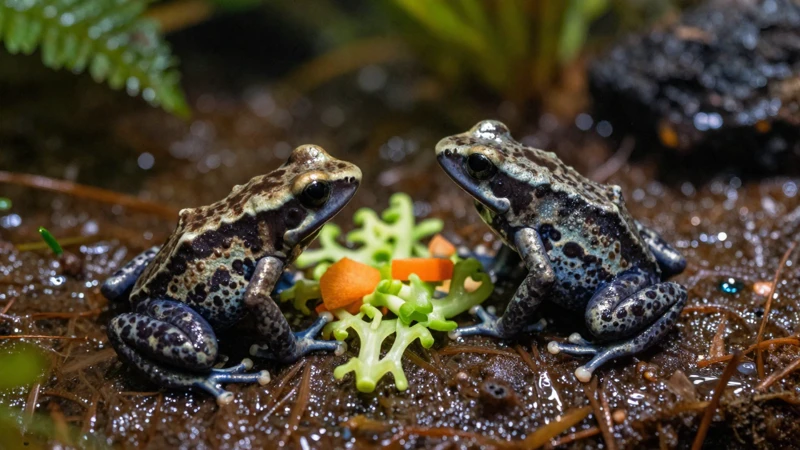 Ranas en la selva húmeda con luz natural