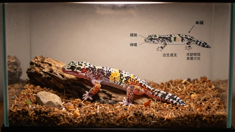 Geckos detallados en su terrario