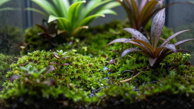 Macro vista de un terrario natural