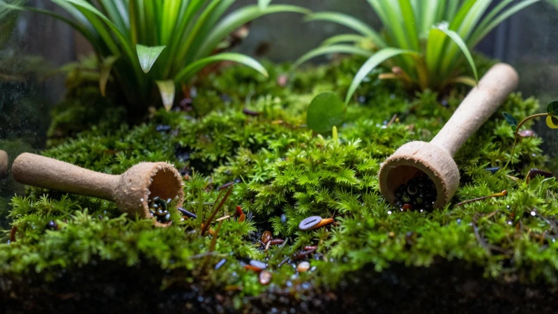 Terrario natural y detallado con luz suave