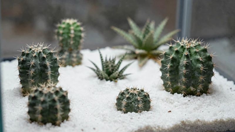 Terrario de suculentas con luz brillante