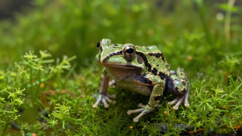 Rana detallada en selva verde