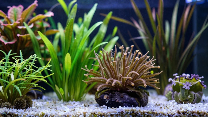 Ecosistema acuático vibrante con luz suave