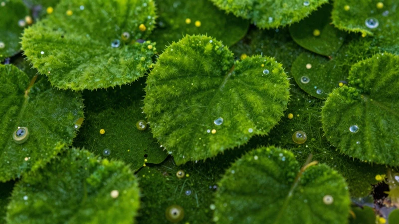 Detalle orgánico de vida acuática con luz natural