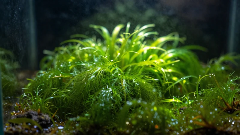 Ecosistema de algas bajo luz