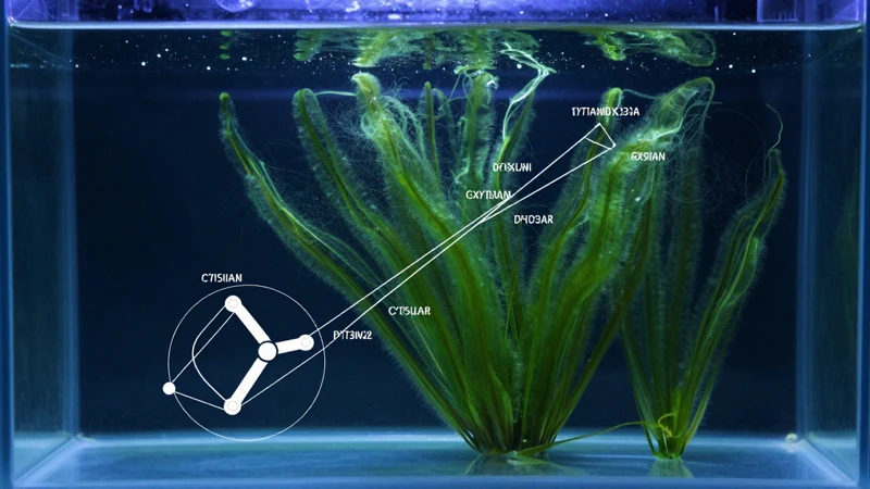 Cianobacterias en agua con luz azul