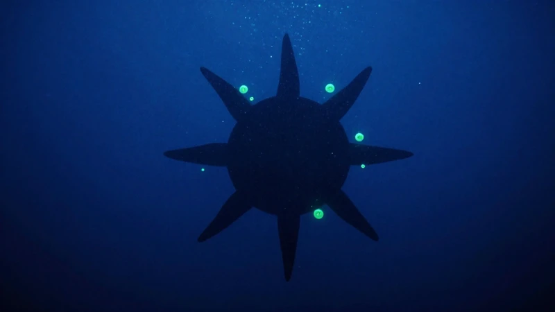 Aguas profundas, símbolo sumergido y luz brillante