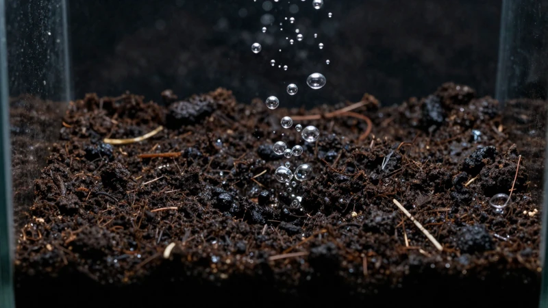 Terrario oscuro y atmosférico en detalle