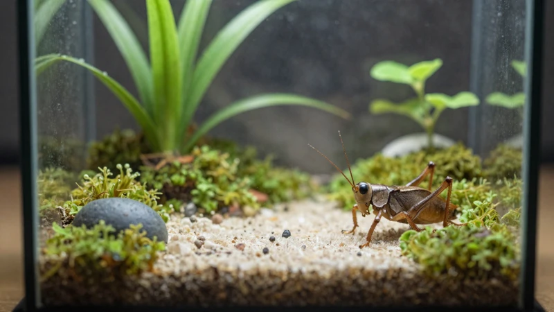 Fotografía macro de un terrario con luz natural