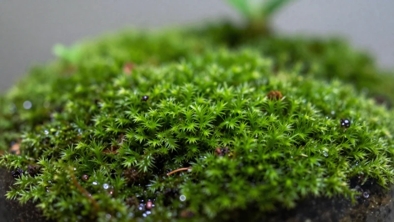 Terrario verde con luz natural suave