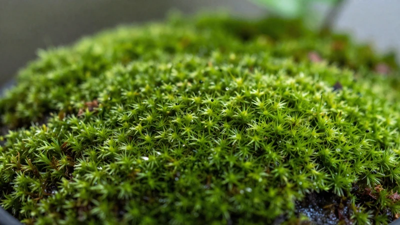 Detalle sereno de un terrario verde