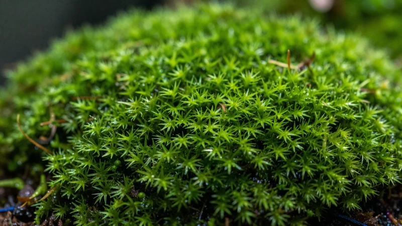 Detalle macro de un ecosistema verde
