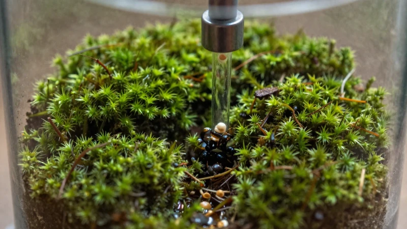 Terrario natural con detalles macro