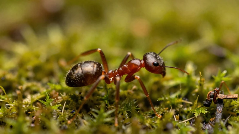 Alimentador de hormigas en terrario con musgo