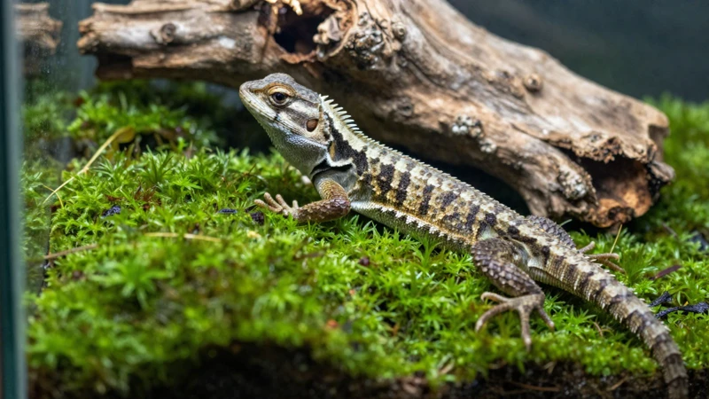 Lagarto en terrario de musgo