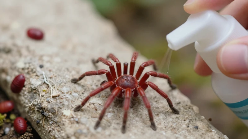 Macro de ácaros en terrario científico