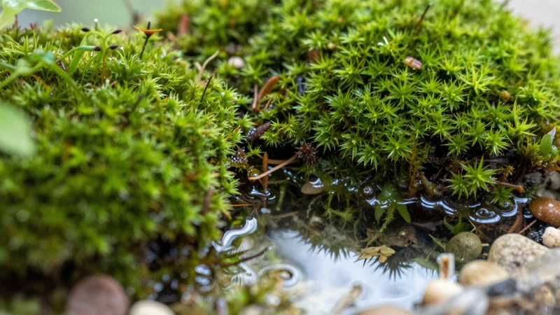 Macro de terrario con luz natural