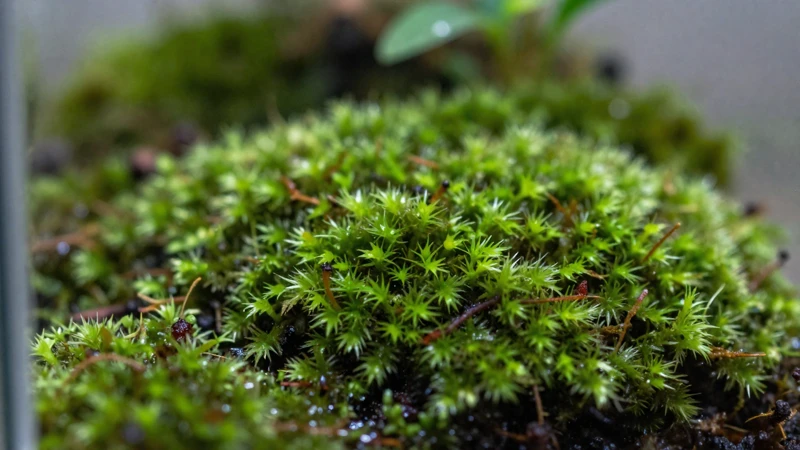 Macro de un terrario natural
