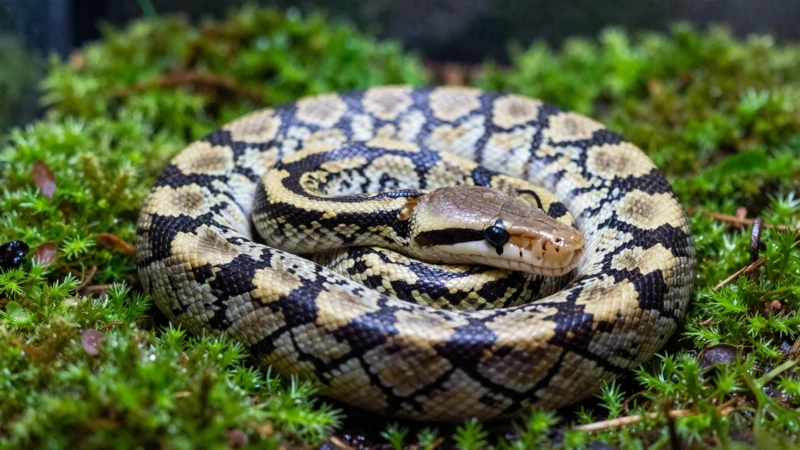 Terrario botánico de pitón y musgo
