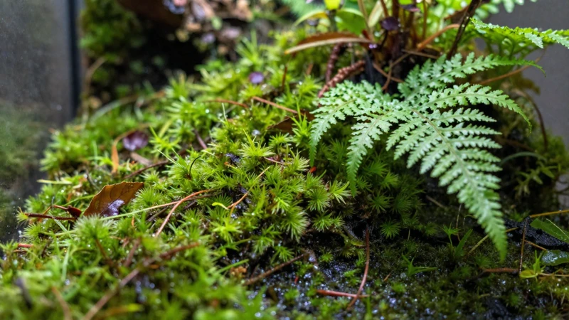 Fotografía macro de un terrario orgánico