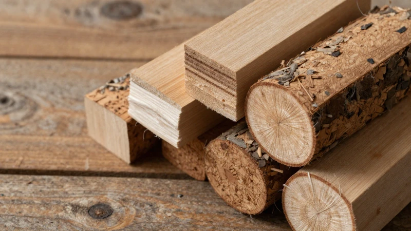 Madera rústica y fibras naturales