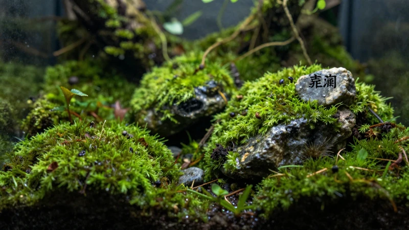 Detalle macro de un terrario natural