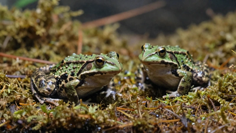 Ranas leopardo en terrario seco