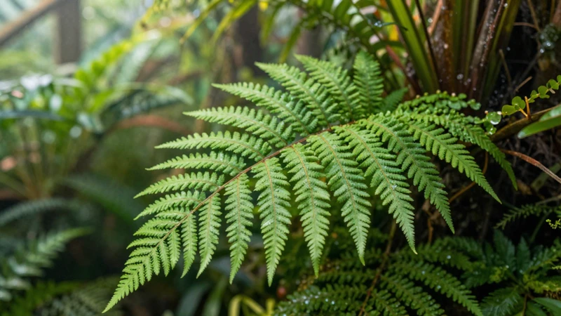 Terrario tropical detallado estilo botánico