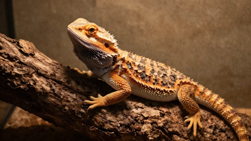 Lagarto seguro en refugio cálido y natural