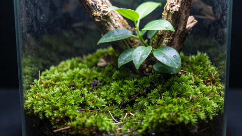 Ficus en terrario con musgo