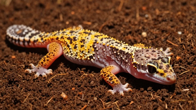 Gecko durmiendo en terrario cálido