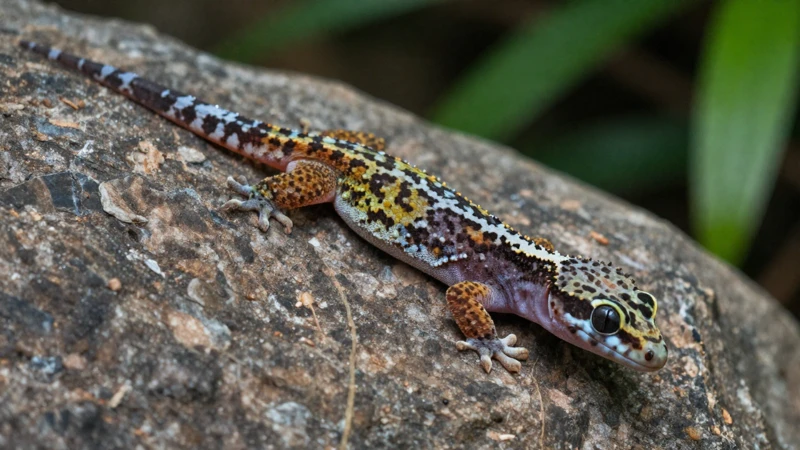Macro gecko en ambiente tropical