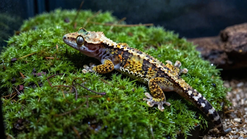 Lagarto verde en un hábitat natural