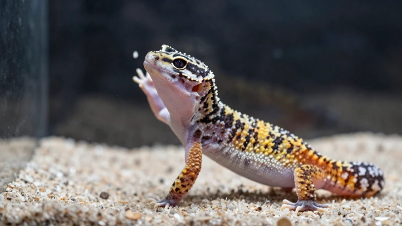 Primer plano de lagarto en terrario