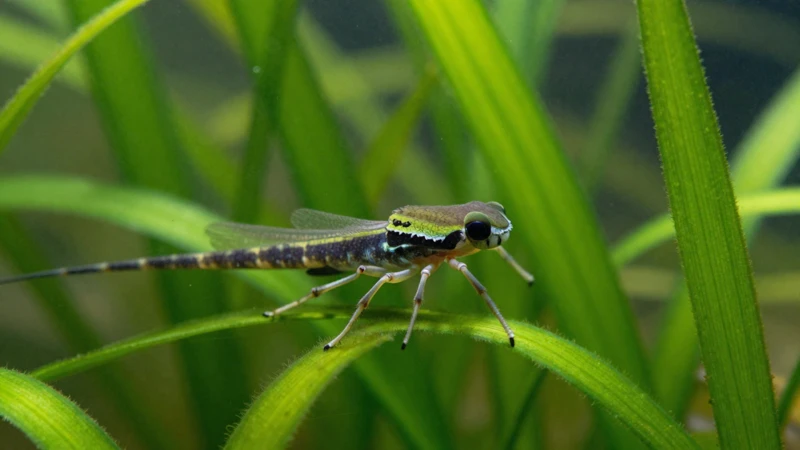 Macro fotografía de plantas acuáticas submarinas
