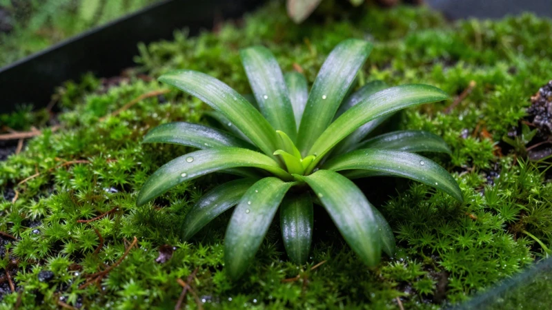 Guzmania en un terrario tropical