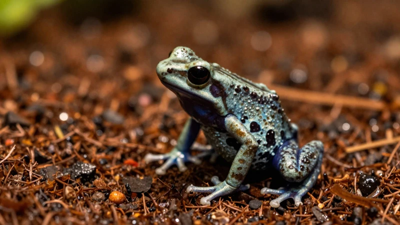 Ranas macro en terrario húmedo