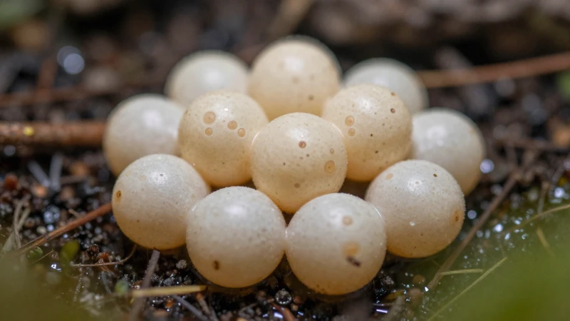 Macro fotografía de huevos de gecko