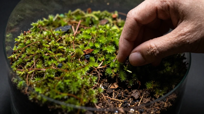 Macro fotografía de un terrario detallado
