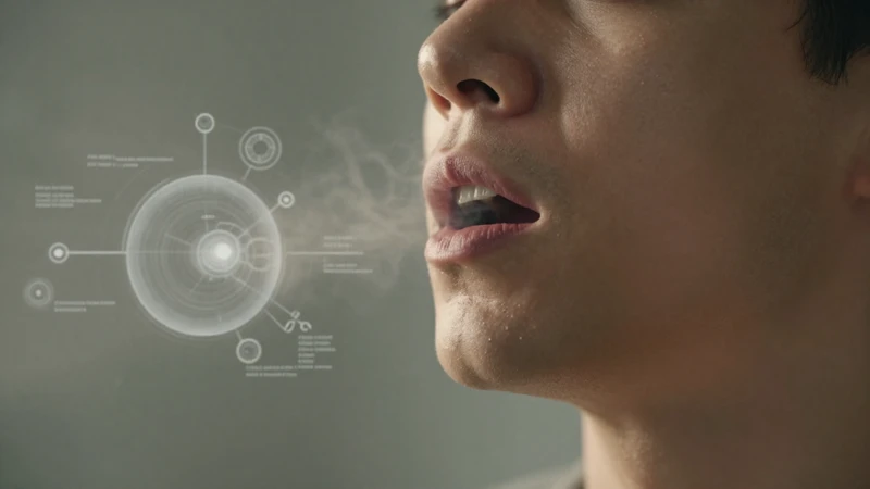 Ilustración médica de respiración con luz cálida