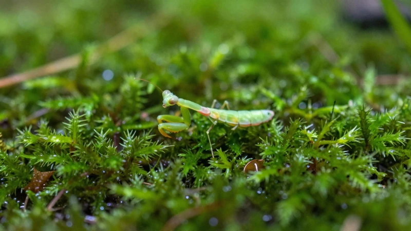 Ecosistema de terrario en macro