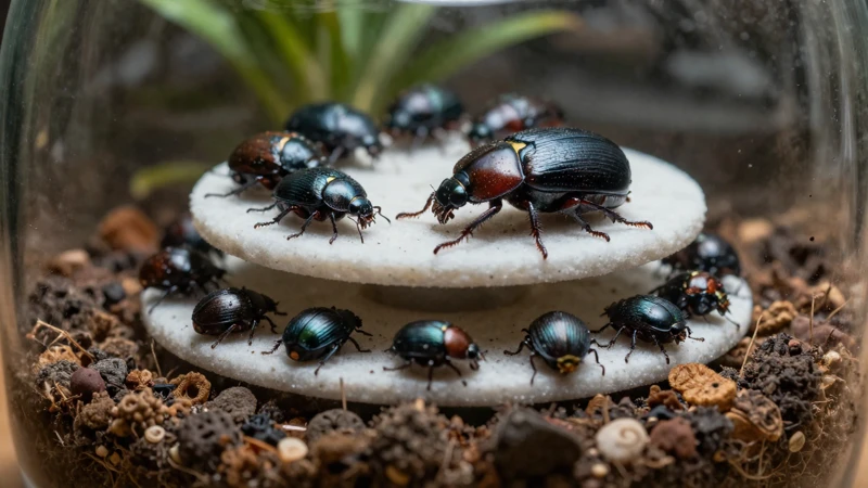 Macro del ecosistema del terrario