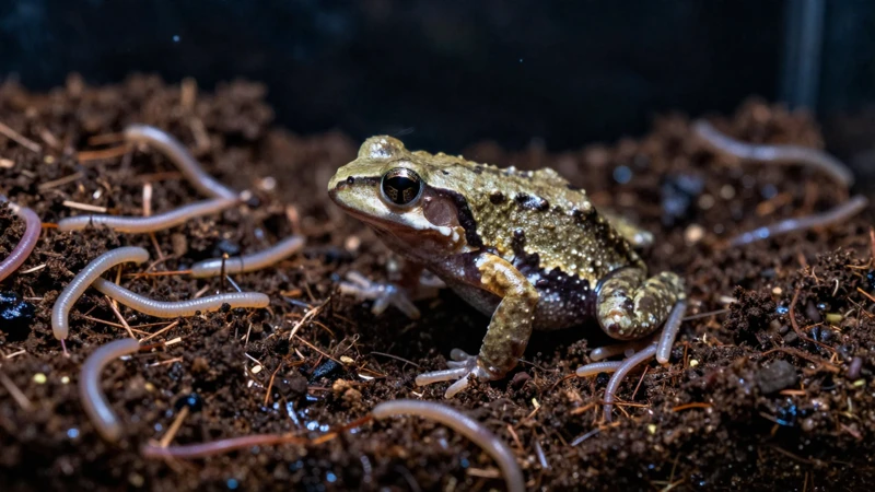 Macro fotografía de anfibio en terrario húmedo