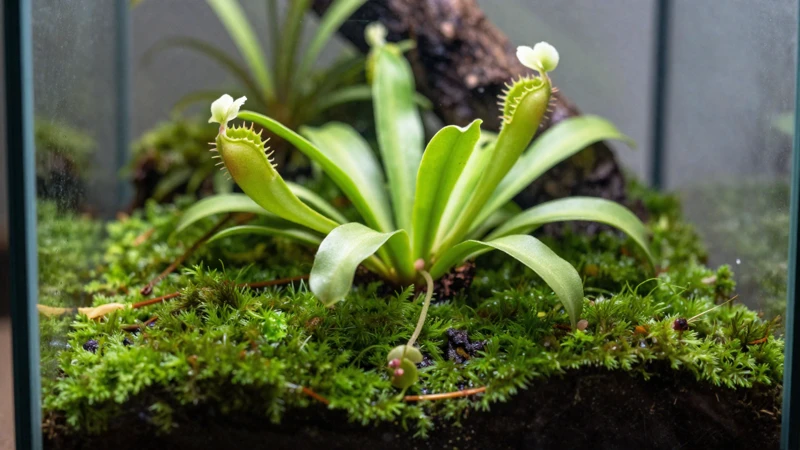 Nepenthes Ventrata en terrario verde
