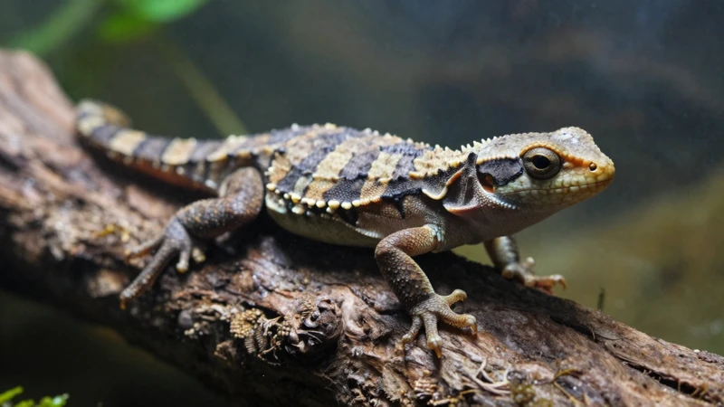 Macro fotografía educativa del reptil en su hábitat