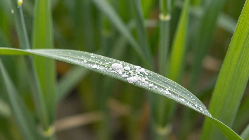 Moho blanco en trigo verde